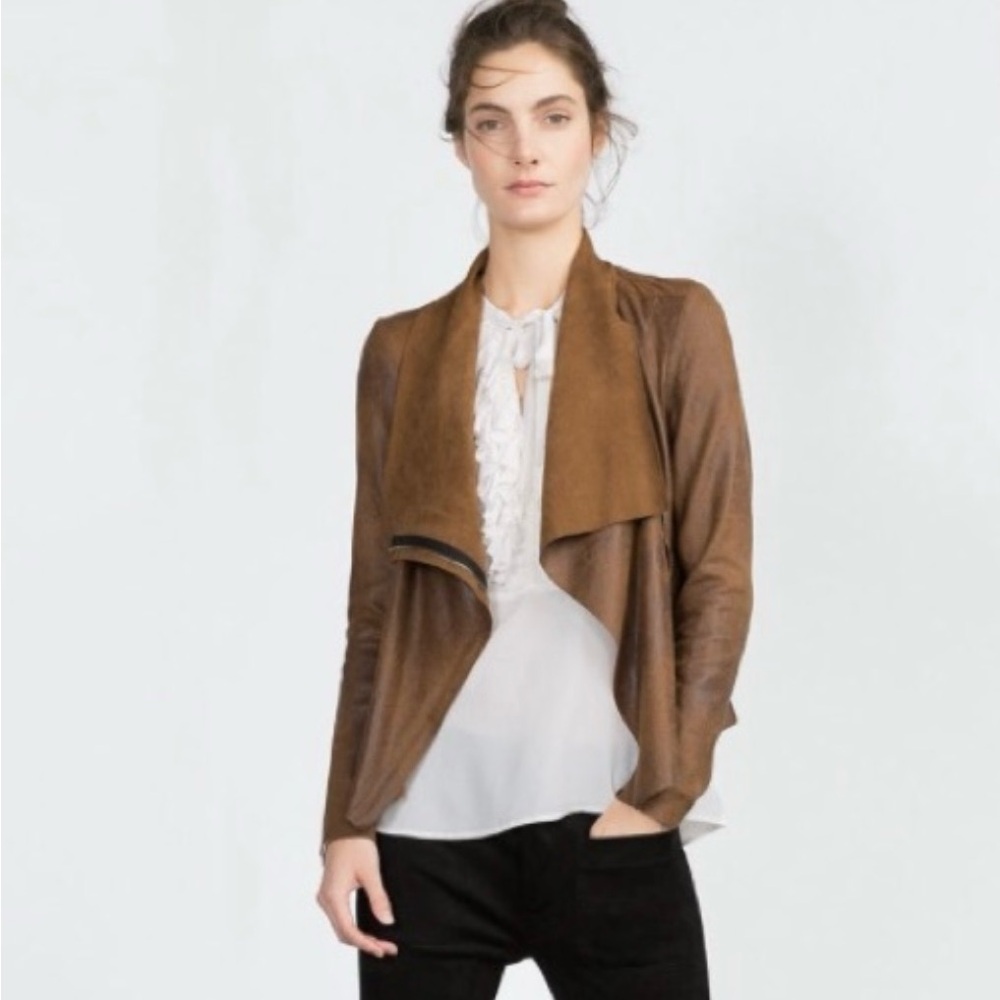 Brown Faux Suede Women's Jacket